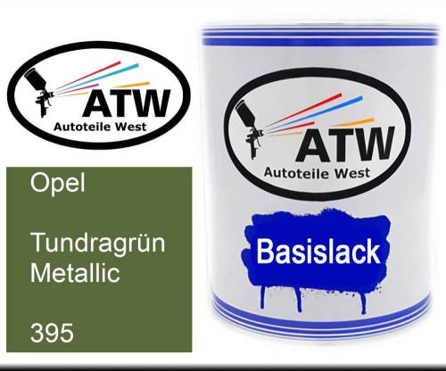 Opel, Tundragrün Metallic, 395: 1L Lackdose, von ATW Autoteile West.